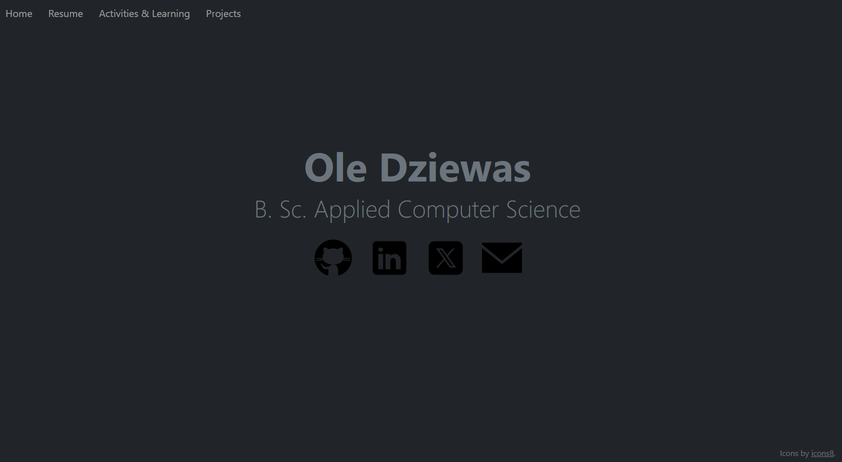 Image of the frontpage of oledziewas.com